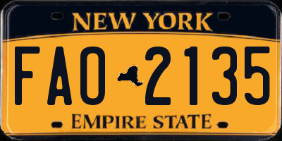 NY license plate FAO2135