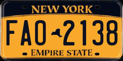 NY license plate FAO2138
