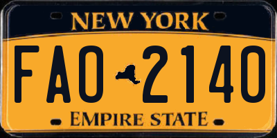 NY license plate FAO2140
