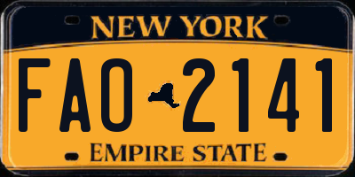 NY license plate FAO2141