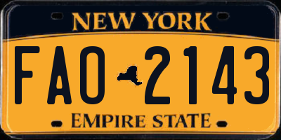 NY license plate FAO2143