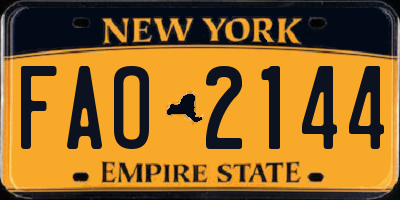 NY license plate FAO2144