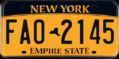 NY license plate FAO2145