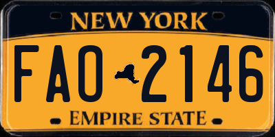 NY license plate FAO2146