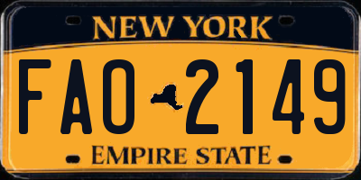 NY license plate FAO2149