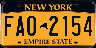 NY license plate FAO2154
