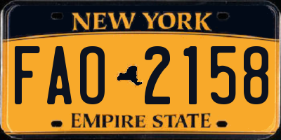 NY license plate FAO2158
