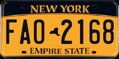 NY license plate FAO2168