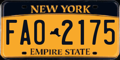 NY license plate FAO2175