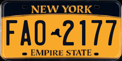 NY license plate FAO2177