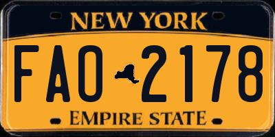 NY license plate FAO2178