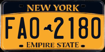 NY license plate FAO2180