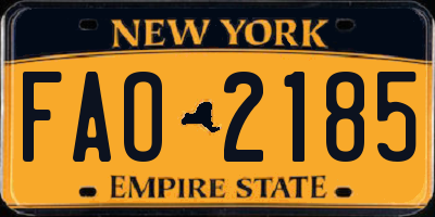 NY license plate FAO2185