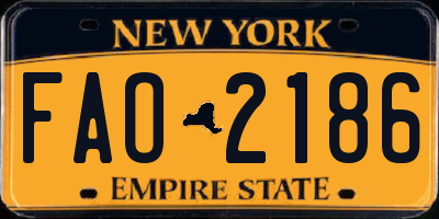 NY license plate FAO2186