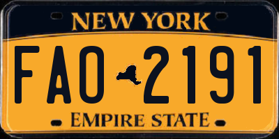 NY license plate FAO2191
