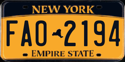 NY license plate FAO2194