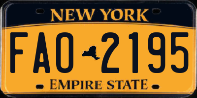NY license plate FAO2195