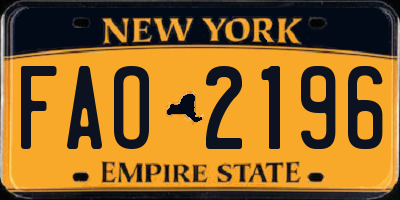 NY license plate FAO2196