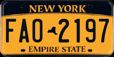 NY license plate FAO2197