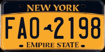 NY license plate FAO2198