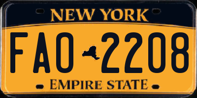 NY license plate FAO2208