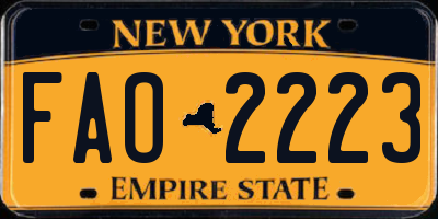 NY license plate FAO2223