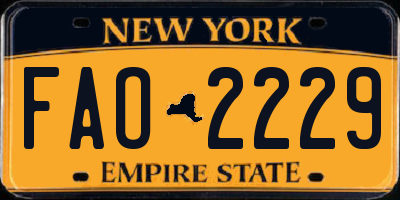 NY license plate FAO2229
