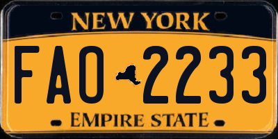 NY license plate FAO2233