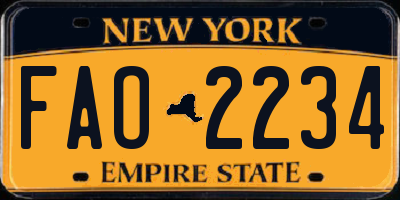 NY license plate FAO2234