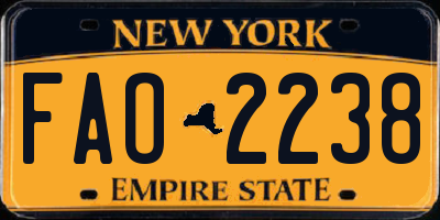NY license plate FAO2238