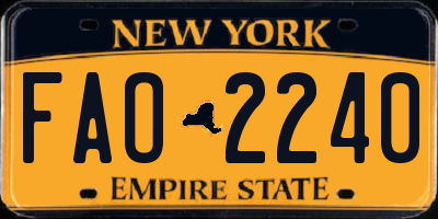 NY license plate FAO2240