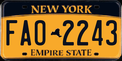 NY license plate FAO2243