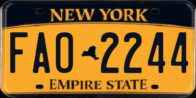 NY license plate FAO2244