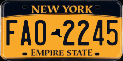 NY license plate FAO2245