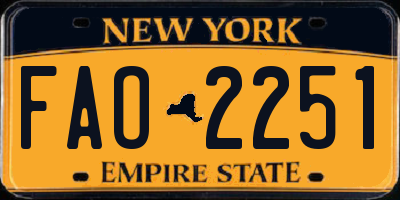 NY license plate FAO2251