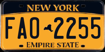 NY license plate FAO2255