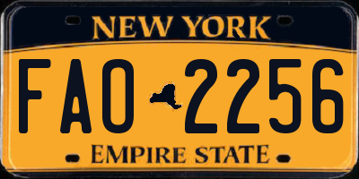 NY license plate FAO2256