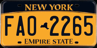 NY license plate FAO2265