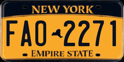 NY license plate FAO2271