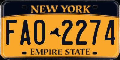 NY license plate FAO2274