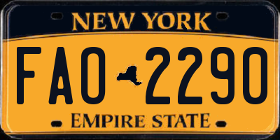 NY license plate FAO2290