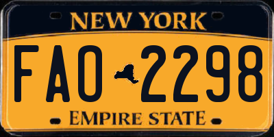 NY license plate FAO2298