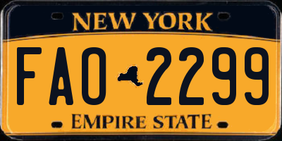 NY license plate FAO2299