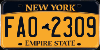 NY license plate FAO2309