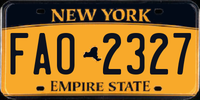 NY license plate FAO2327