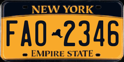 NY license plate FAO2346