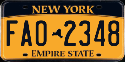 NY license plate FAO2348