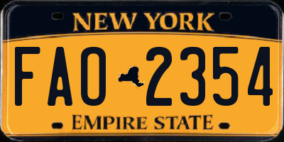 NY license plate FAO2354