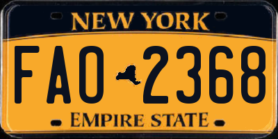 NY license plate FAO2368