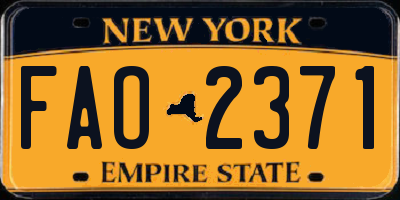 NY license plate FAO2371